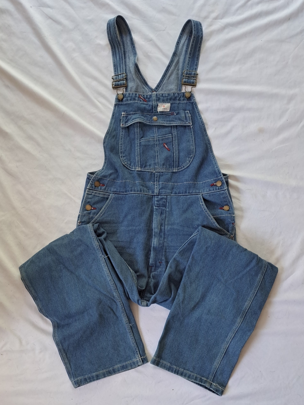Mens Hisea Blue Denim Bib Overalls Relaxed Fit Workwear Carpenter Farmer 32 x 32